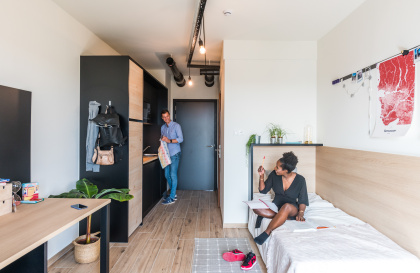 Moderne studentenkamer in Bro Upkot Gent.