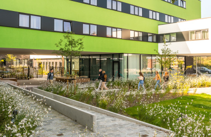 Upkot student building Campus Upkot on the Chaussée de Binche in Mons.